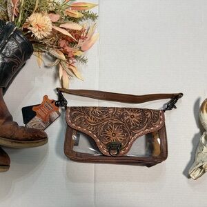 American Darling Brown Floral Shoulder Bag